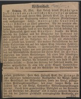 Artikel über das 25-Jahr-Jubiläum von Max Heinze an der Universität Leipzig