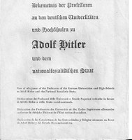 Bekenntnis der Professoren an den deutschen Universitäten und Hochschulen zu Adolf Hitler und dem nationalsozialistischen Staat