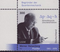 Briefmarke der Deutschen Post zum 100. Geburtstag von Werner Heisenberg