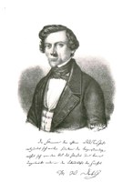 Portrait Moritz Wilhelm Drobisch mit Unterschrift