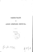 Satzungen der Anton Springer Stiftung