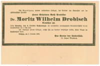 Todesanzeige Moritz Wilhelm Drobisch