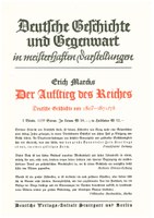 Werbeblatt für die Publikation "Der Aufstieg des Reiches. Deutsche Geschichte 1807-1871/1878"